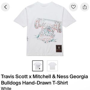 Travis Scott x Mitchell & Ness Georgia Bulldogs Hand-Drawn T-Shirt White
